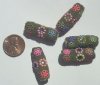 5 28x11mm Olive Clay Ladaki Tubes with Flowers